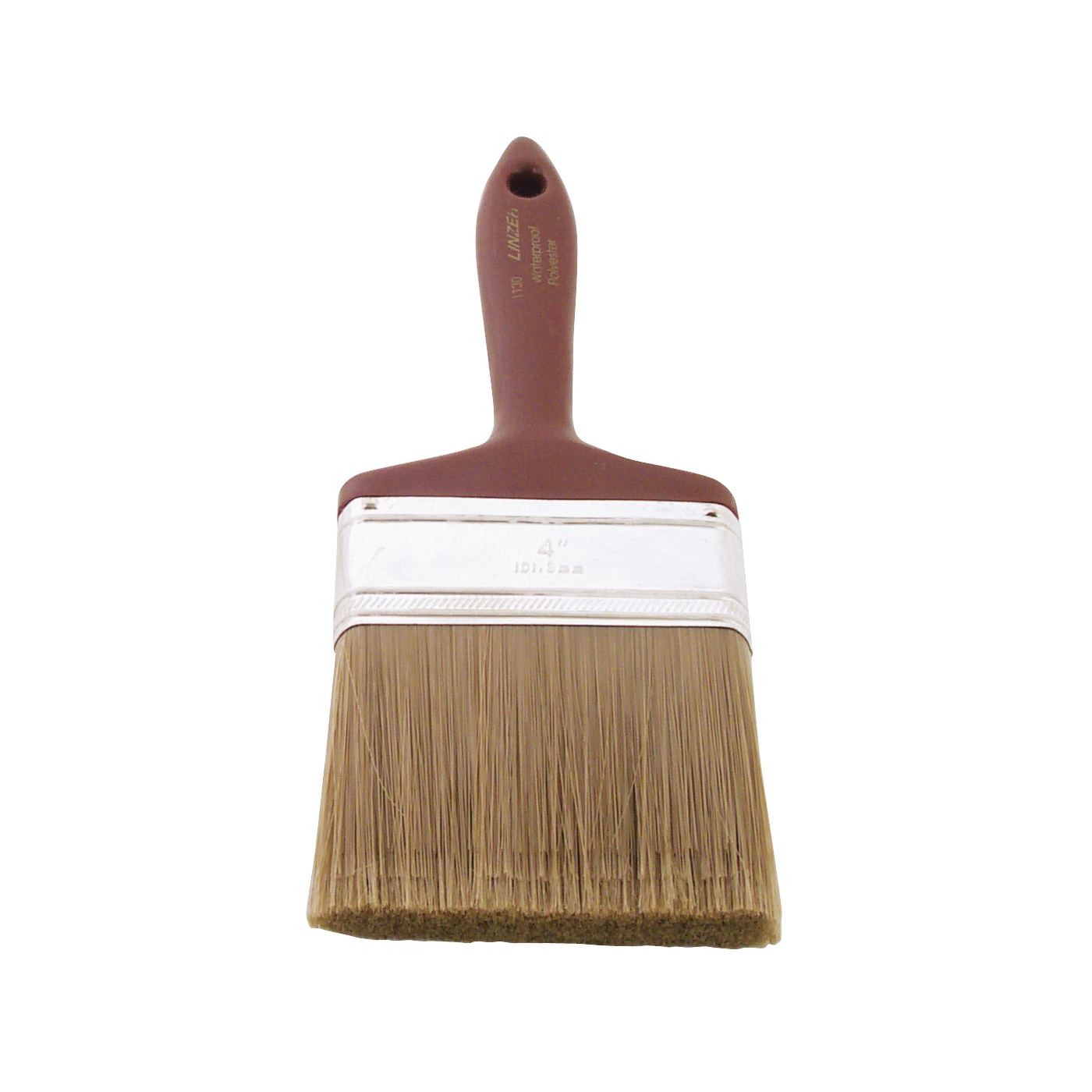 Linzer 3121-4 Paint Brush, 4 in W, 3 in L Bristle, Polyester Bristle, Beaver Tail Handle