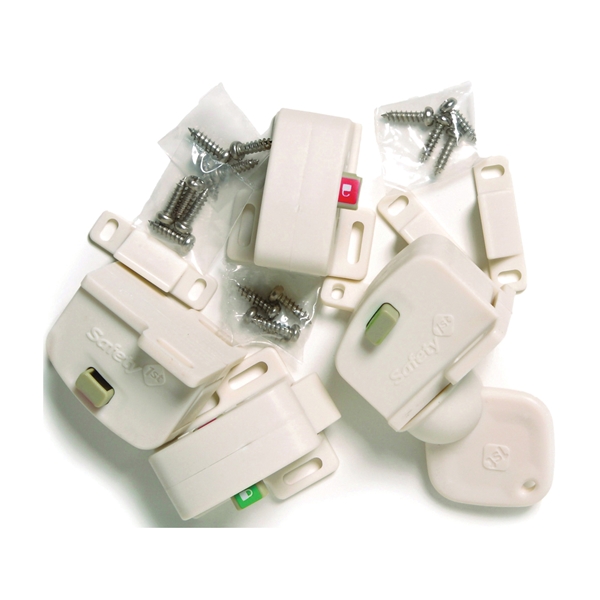 HS132 Lock System, 1-1/2 in L, Plastic, White