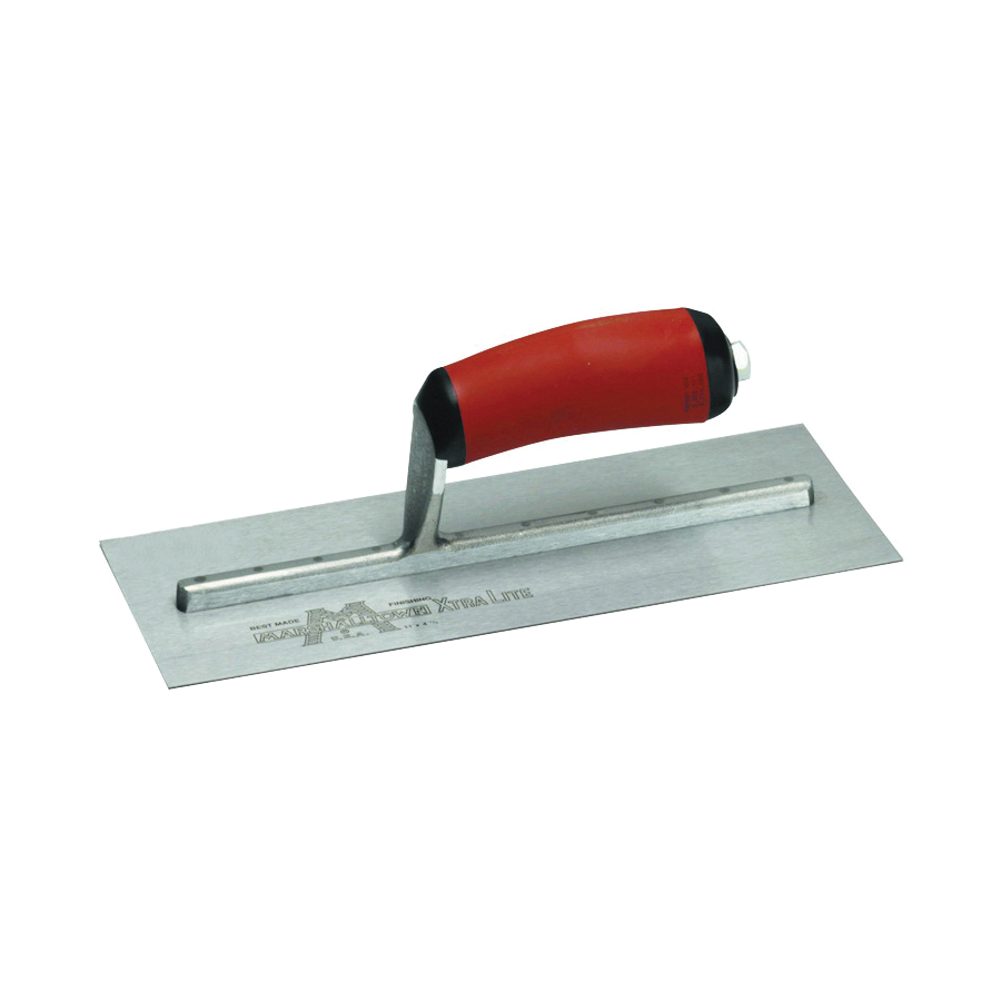 MXS20D Finishing Trowel, 20 in L Blade, 4 in W Blade, Spring Steel Blade, Square End, Curved Handle