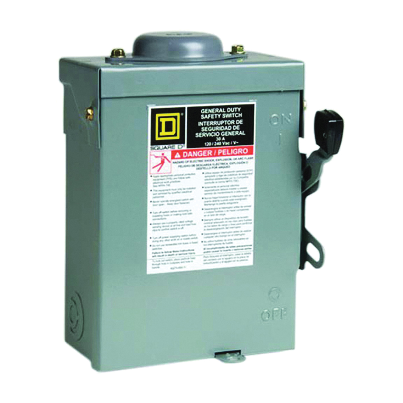 D221NRBCP Safety Switch, 2 -Pole, 30 A, 240 V, Lug Terminal