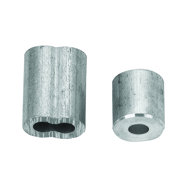 B7675404 Cable Ferrule and Stop Set, 1/16 in Dia Cable, Aluminum