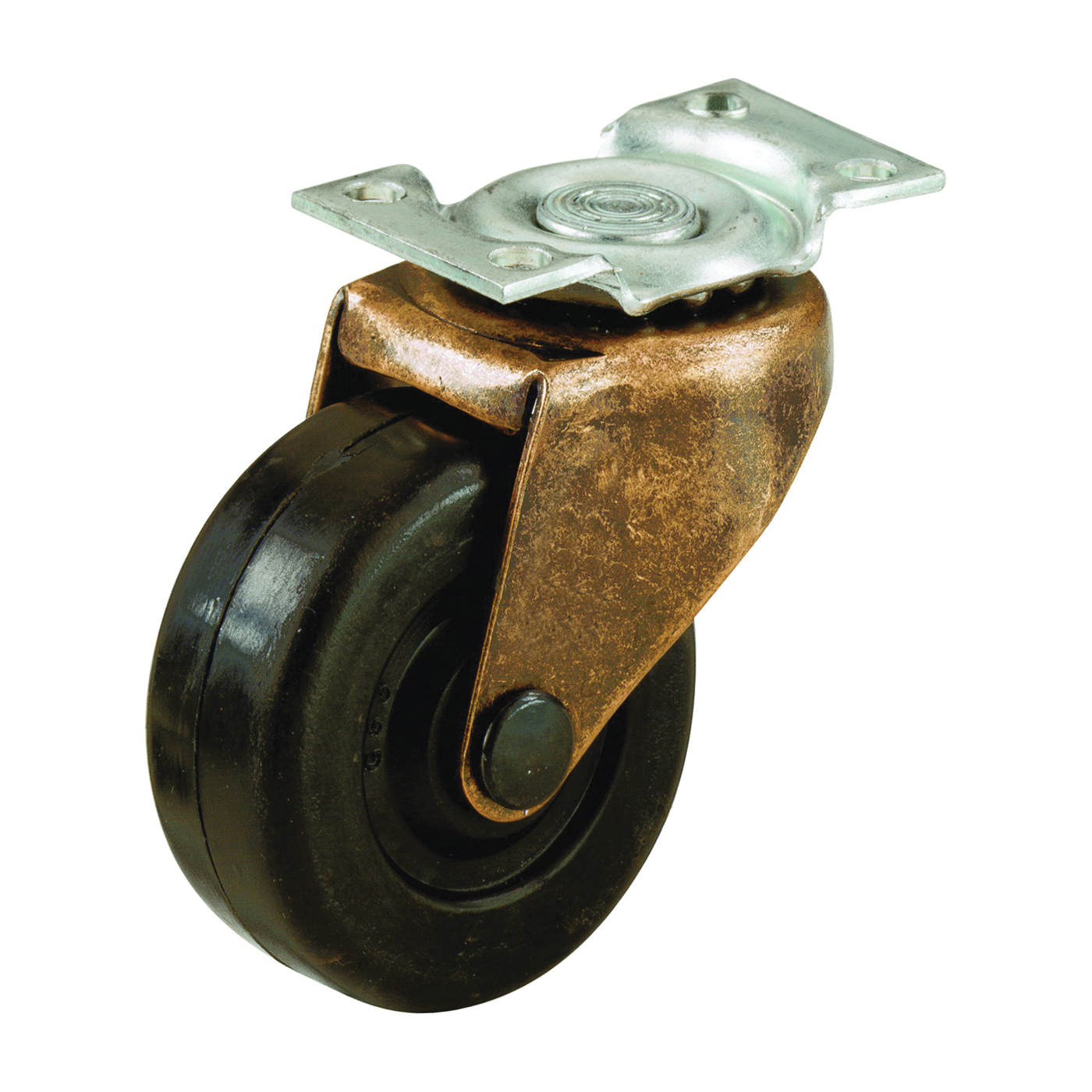 9346 Swivel Caster, 2 in Dia Wheel, Rubber Wheel, Black, 80 lb