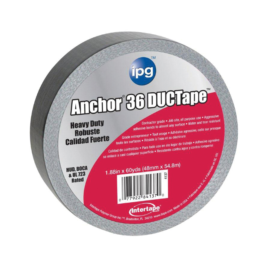 4137 Duct Tape, 60 yd L, 1.88 in W, Cloth Backing, Silver