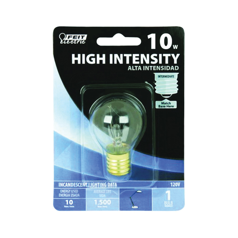 Feit Electric BP10S11N Incandescent Bulb, 10 W, S11N Lamp, Intermediate E17 Lamp Base, 2700 K Color Temp - 1