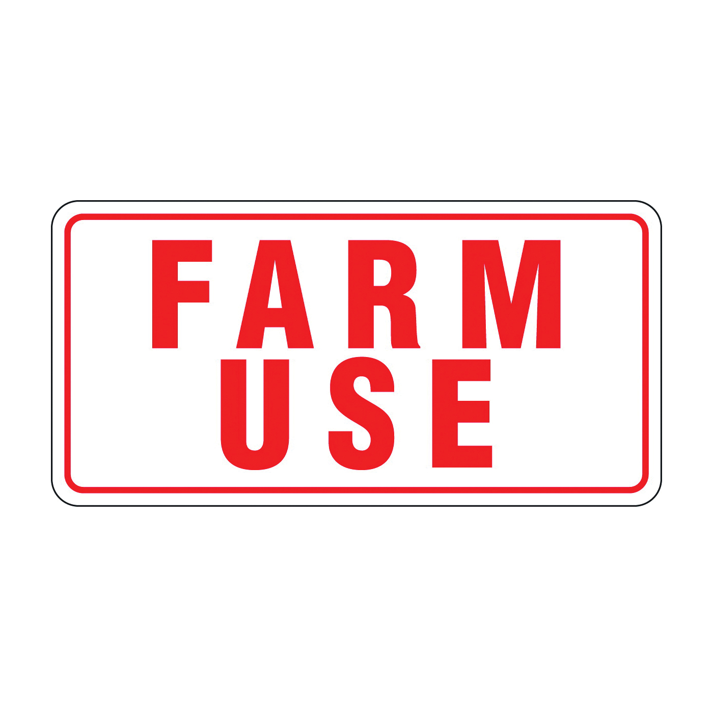 20550 Rural/Urban Sign, Farm Use, Red Legend, White Background, Aluminum