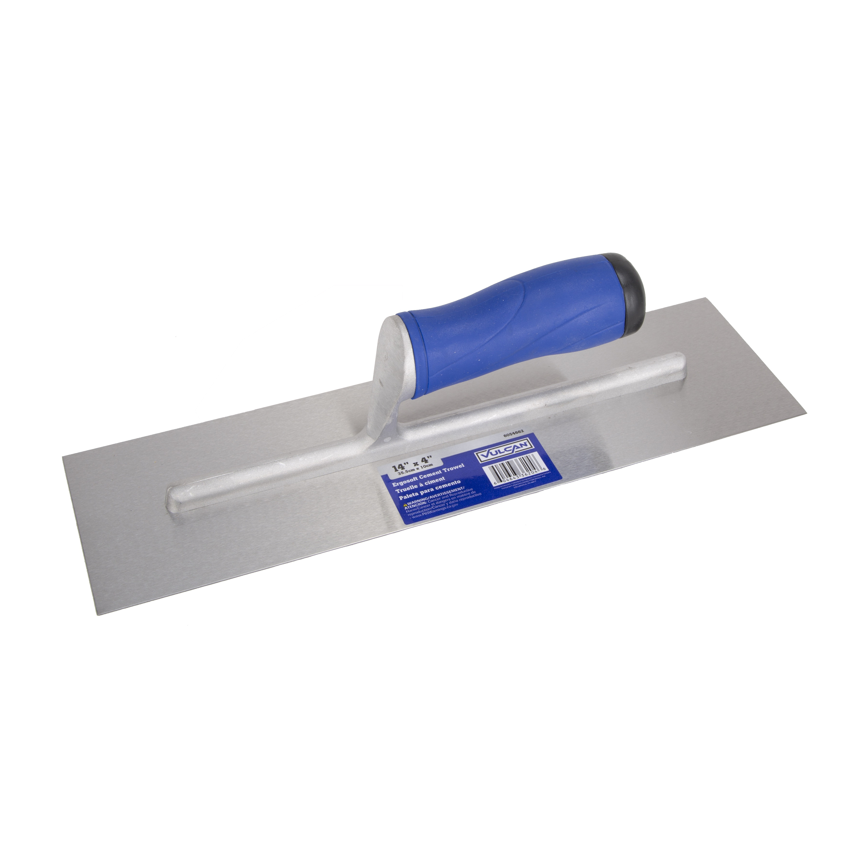 36204 Cement Trowel, 14 in L Blade, 4 in W Blade, Right Angle End, Ergonomic Handle, Plastic Handle