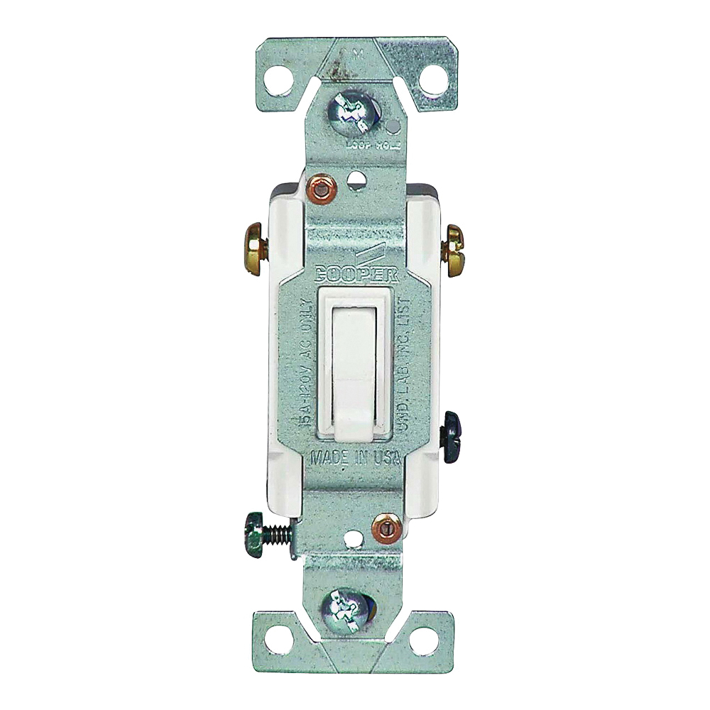 1303-7W Toggle Switch, 15 A, 120 V, Polycarbonate Housing Material, White