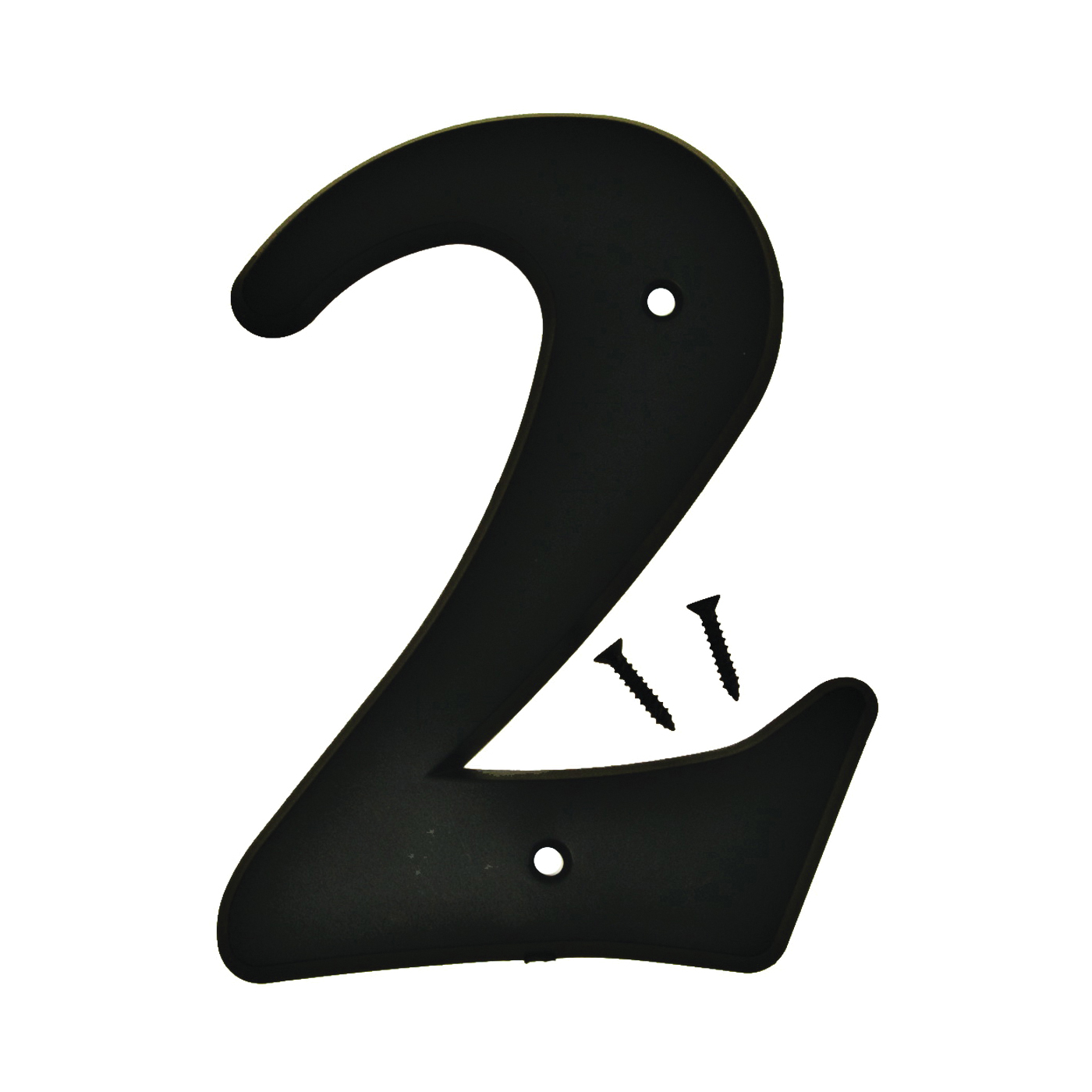 30200 Series 30202 House Number, Character: 2, 6 in H Character, Black Character, Plastic