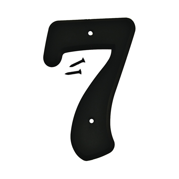 30200 Series 30207 House Number, Character: 7, 6 in H Character, Black Character, Plastic