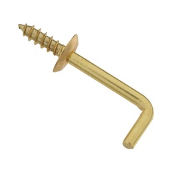 Stanley Hardware N120-006 Shoulder Hook, 0.37 in Thread, 1-1/2 in L, Brass, Solid Brass - 1