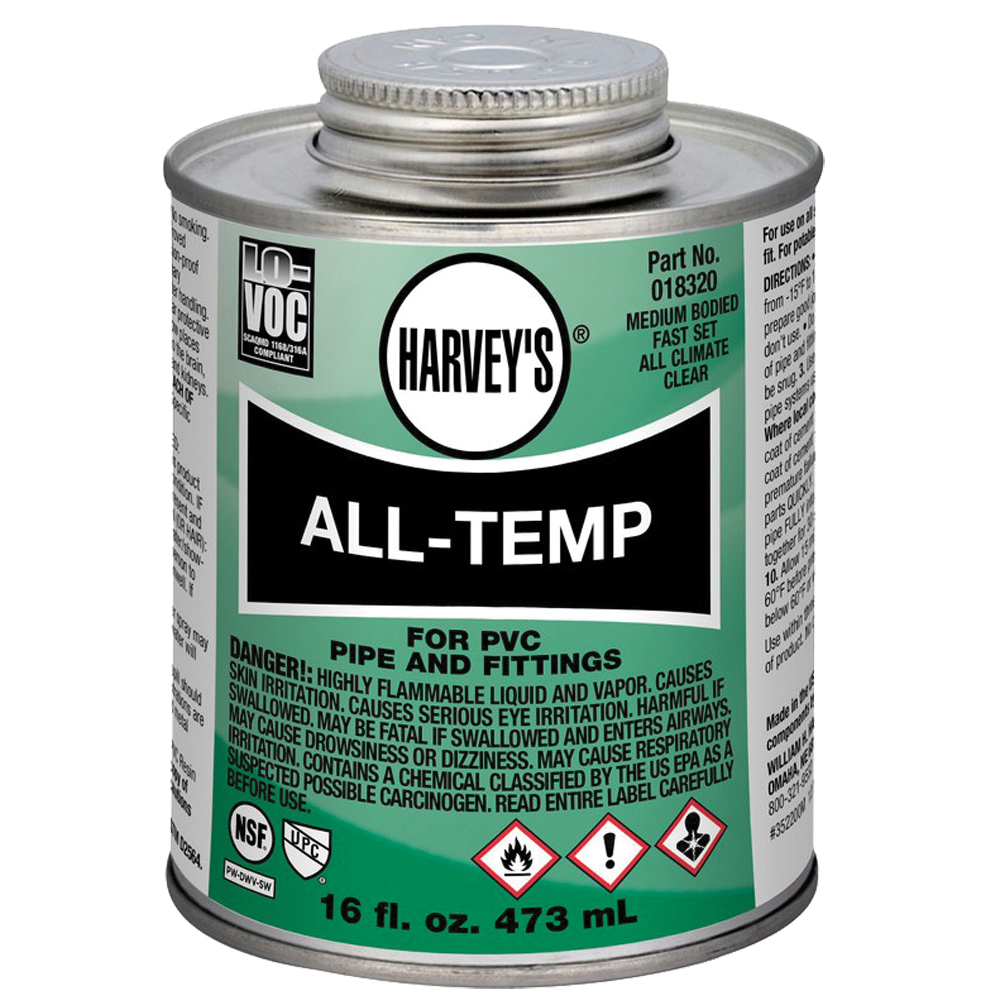 018320-12 Solvent Cement, 16 oz Can, Liquid, Gray
