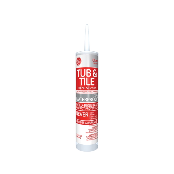 Silicone I GE612 Silicone Rubber Sealant, Clear, 24 hr Curing, -60 to 400 deg F, 10.1 oz Tube