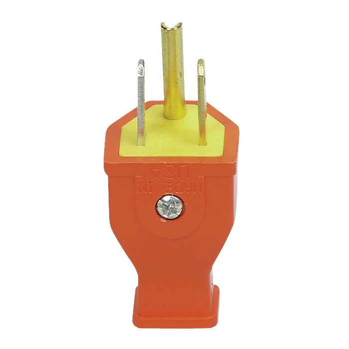 SA3990 Electrical Plug, 2 -Pole, 15 A, 125 V, NEMA: NEMA 5-15, Orange