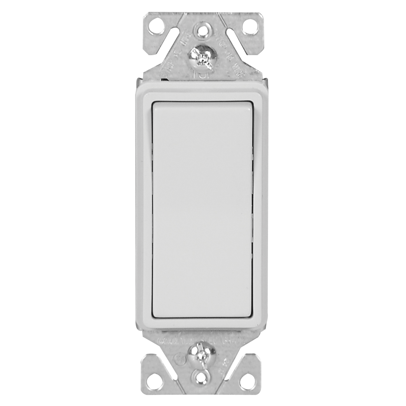 7500 7513W-BOX Rocker Switch, 15 A, 120/277 V, 3-Way, Lead Wire Terminal, White