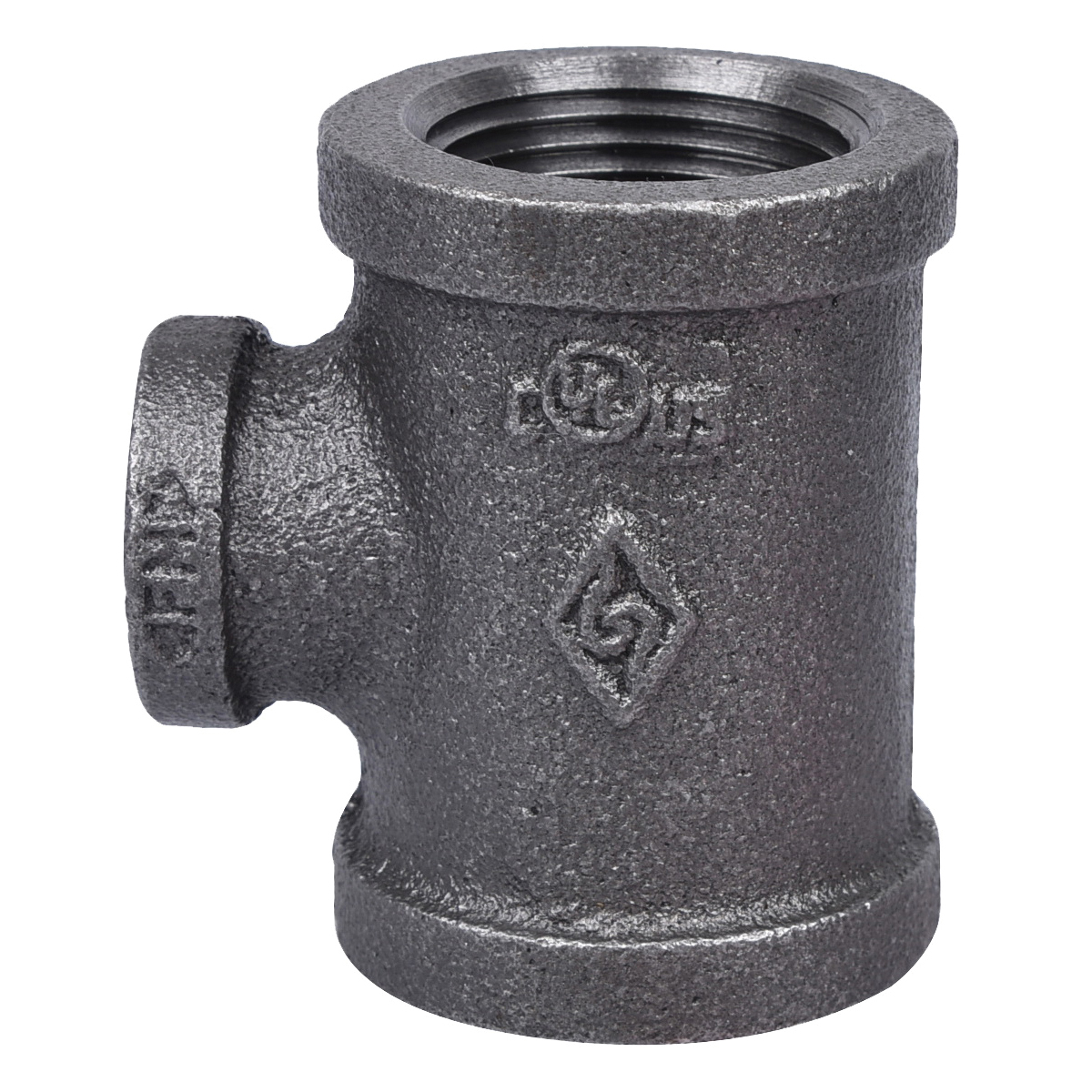 11A1X1/2B Pipe Tee, 1/2 x 1 in, Threaded, Malleable Iron, SCH 40 Schedule, 300 PSI Pressure