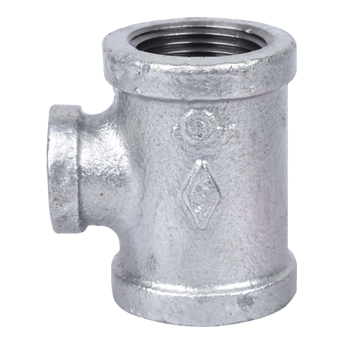 PPG130R-25X15 Pipe Tee, 1 x 1 x 1/2 in, FIPT, Malleable Steel, SCH 40 Schedule, 300 psi Pressure