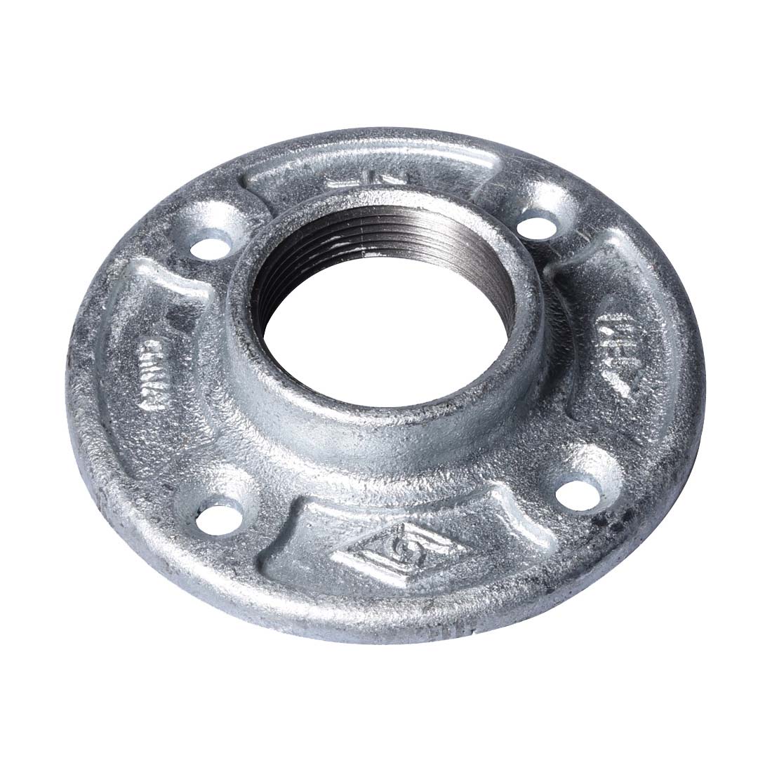 Worldwide Sourcing 27-11/2G Floor Flange, 1-1/2 in, 4.6 in Dia Flange, FIP, 4-Bolt Hole, 0.89 in L Through Bore - 1