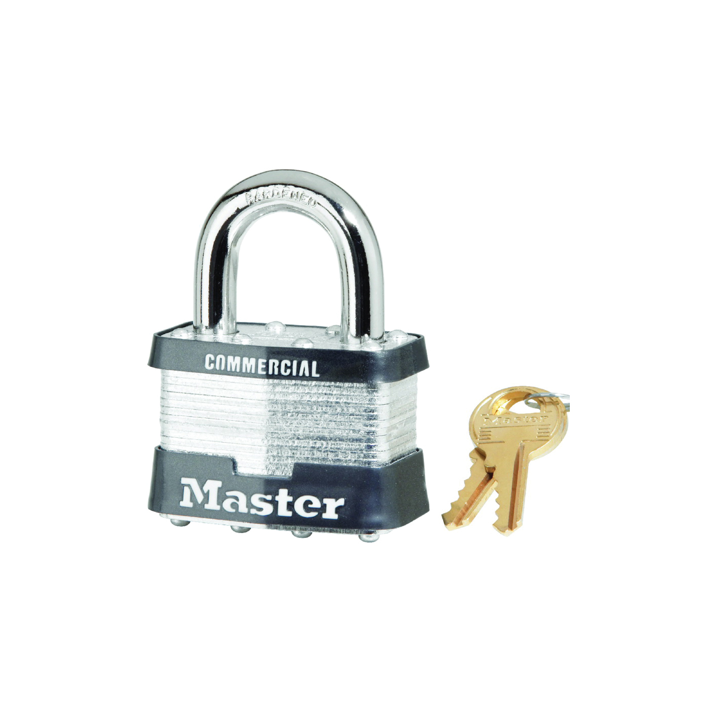 5KA A383 Padlock, 2 in W Body, Key No: A383, Keyed Alike Key, Open Shackle, 3/8 in Dia Shackle, Steel Body