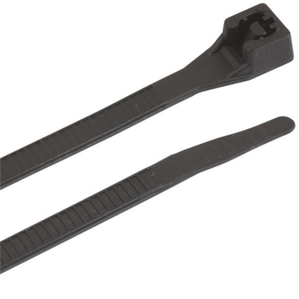 45-308UVB Cable Tie, Double-Lock Locking, 6/6 Nylon, Black