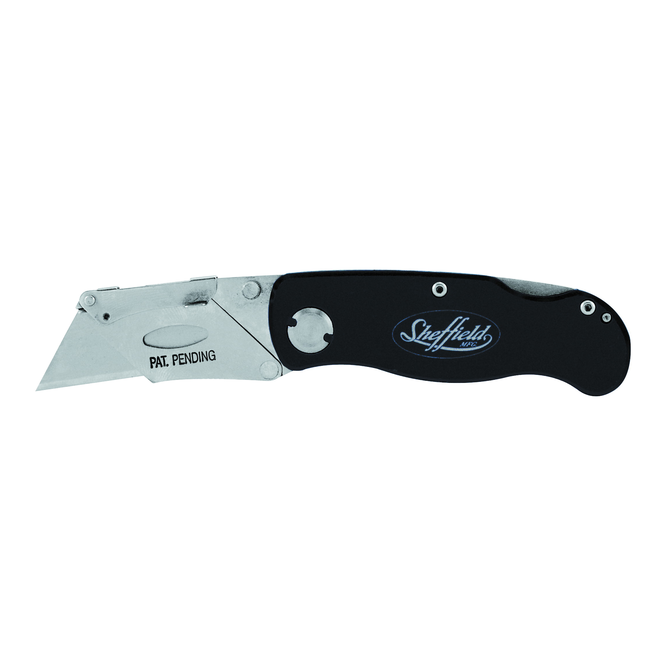 12613 Utility Knife, 2-1/2 in L Blade, Stainless Steel Blade, Curved Handle, Black Handle