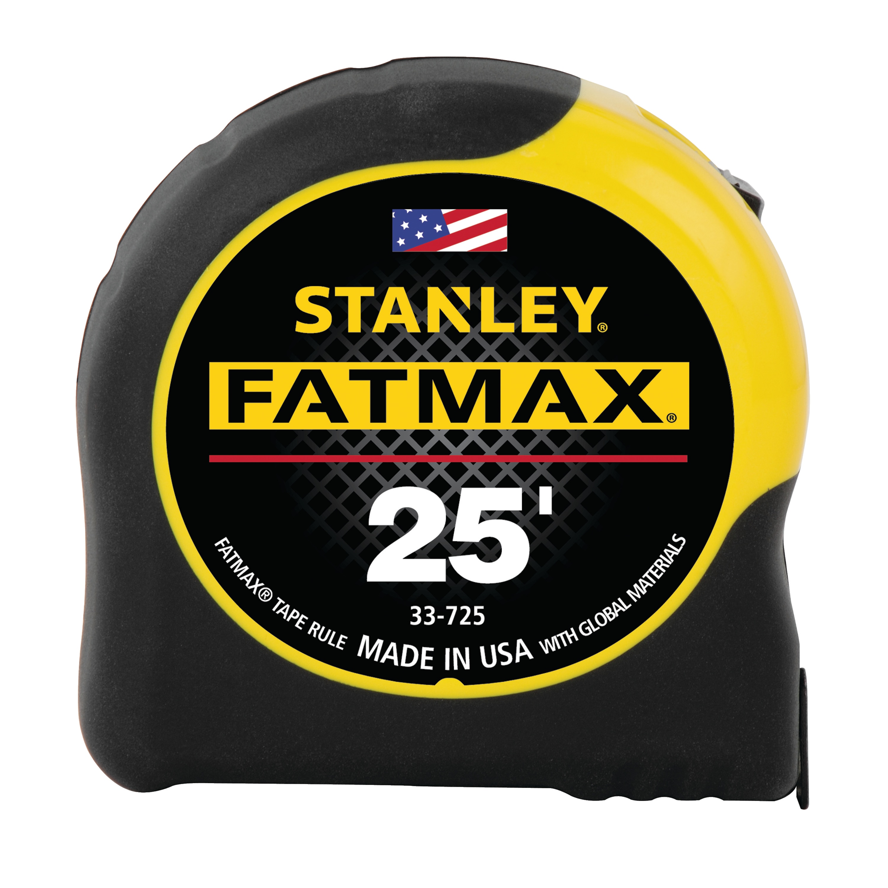 33-725 Classic Tape, 25 ft L Blade, 1-1/4 in W Blade, Black/Yellow Case