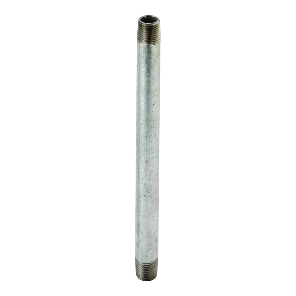 1/4X1/2G Pipe Nipple, 1/4 in, Threaded, Steel, 1-1/2 in L