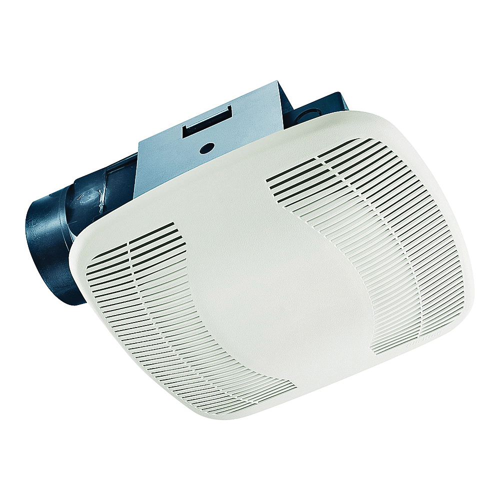 BFQ90 Exhaust Fan, 8-11/16 in L, 9-1/8 in W, 0.5 A, 120 V, 1-Speed, 90 cfm Air, ABS, White