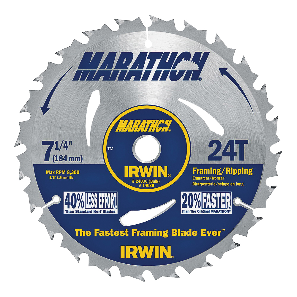 Irwin 14030 Marathon 7-1/4" 24 Tooth Saw Blade Thin Kerf for Fast Cuts lot of 5 