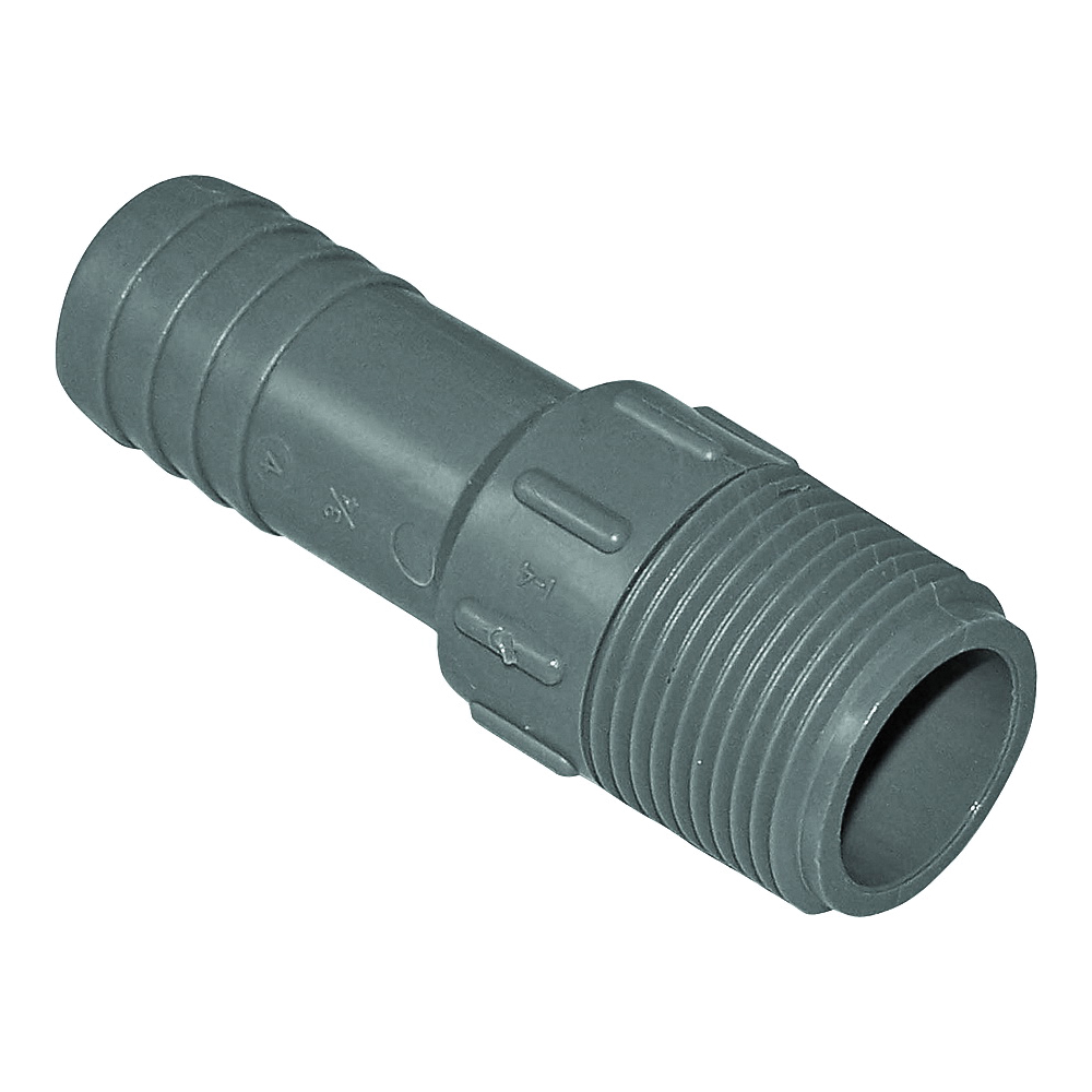 350407 Adapter, 3/4 in, Insert x MIP, Polypropylene/PVC