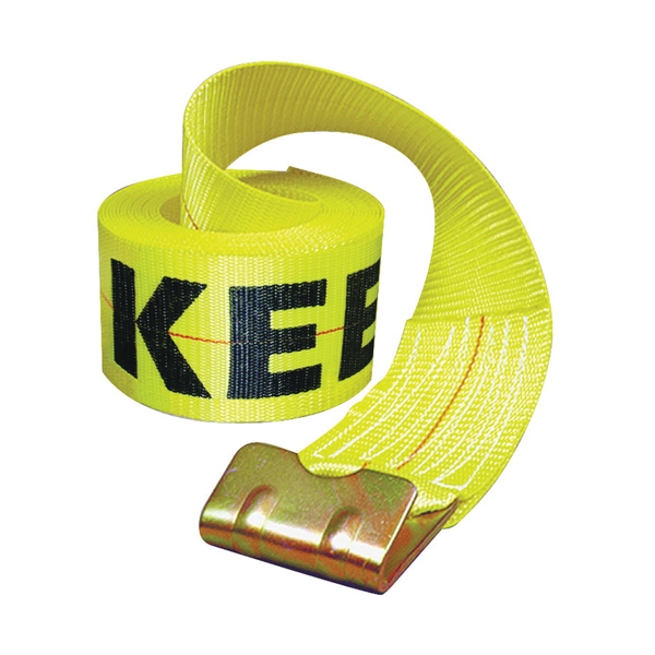 04926 Winch Strap, 4 in W, 30 ft L, Polyester, Yellow