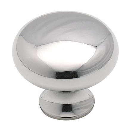 BP85326 Cabinet Knob, 1 in Projection, Zinc, Polished Chrome