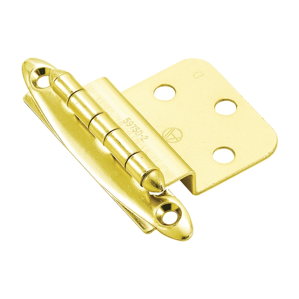 Amerock BPR34173 Cabinet Hinge, 3/8 in Inset, Polished Brass