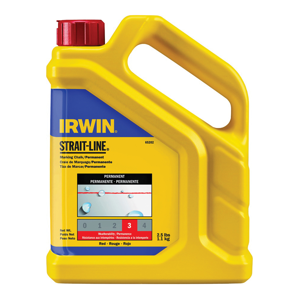 IRWIN 65202 Marking Chalk Refill, Red, Permanent, 3 LB