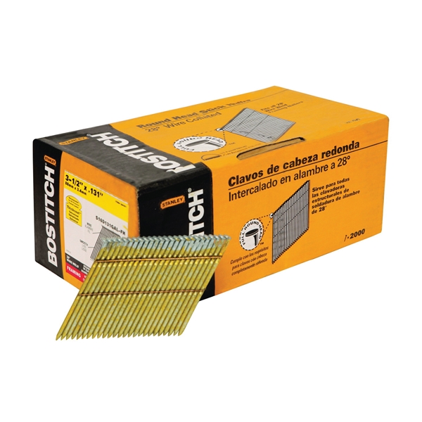 S16D131GAL-FH Framing Nail, 3-1/2 in L, Thickcoat, Full Round Head, Smooth Shank, 2,000 Count