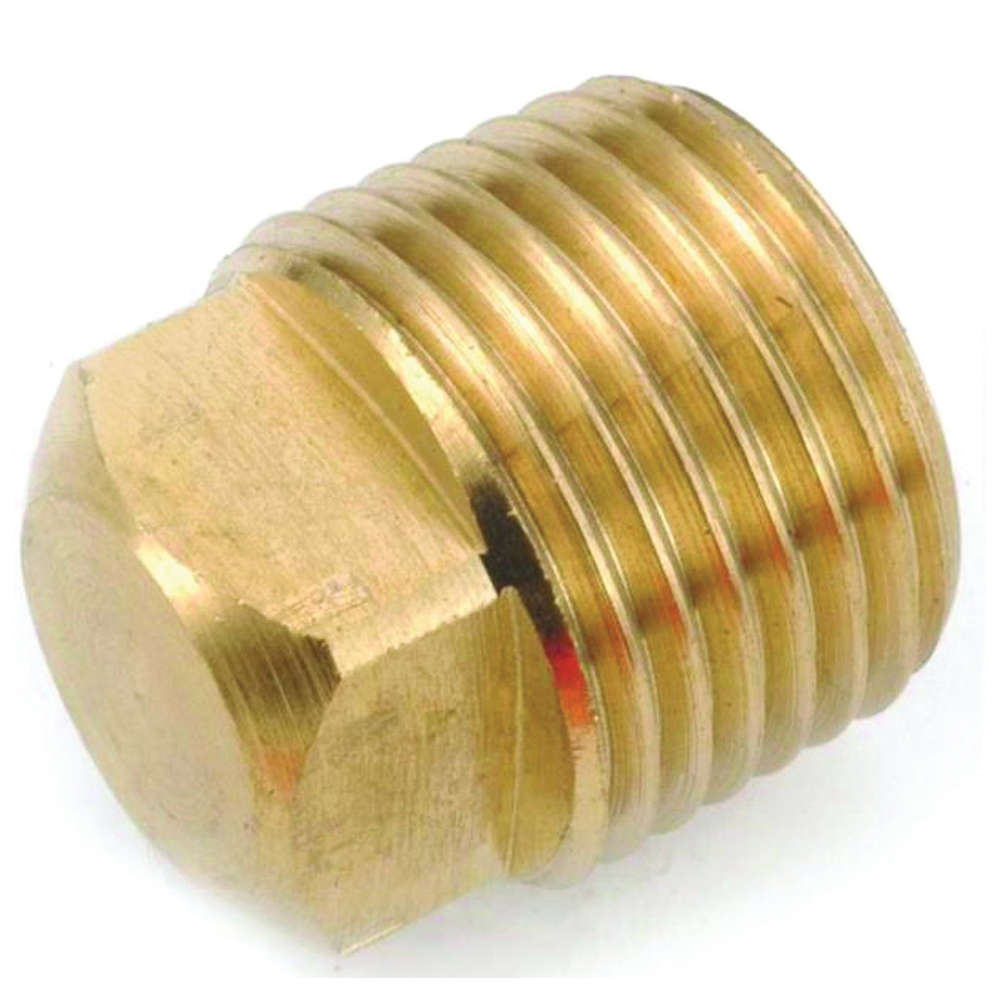 Anderson Metals 756109-02 Pipe Plug, 1/8 in, MIP, Square Head, Brass - 1