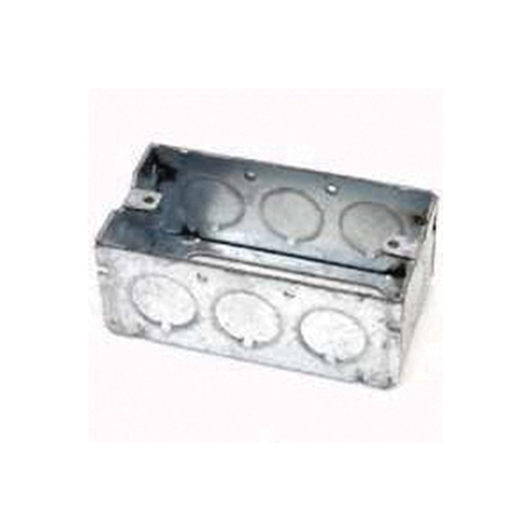 Raco 653 Handy Box, 1-Gang, 8-Knockout, 1/2 in Knockout, Galvanized Steel, Gray - 2