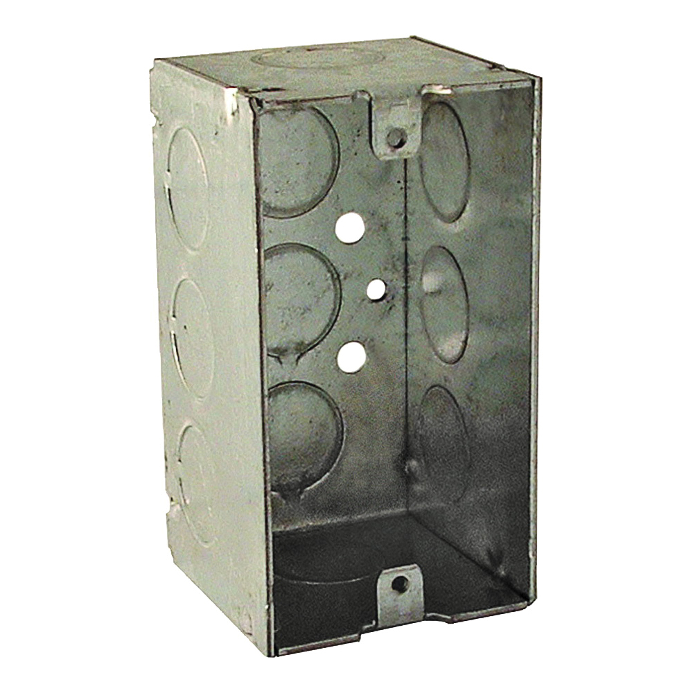 8670 Welded Handy Box, 1 -Gang, 11 -Knockout, 1/2 in Knockout, Galvanized Steel, Gray