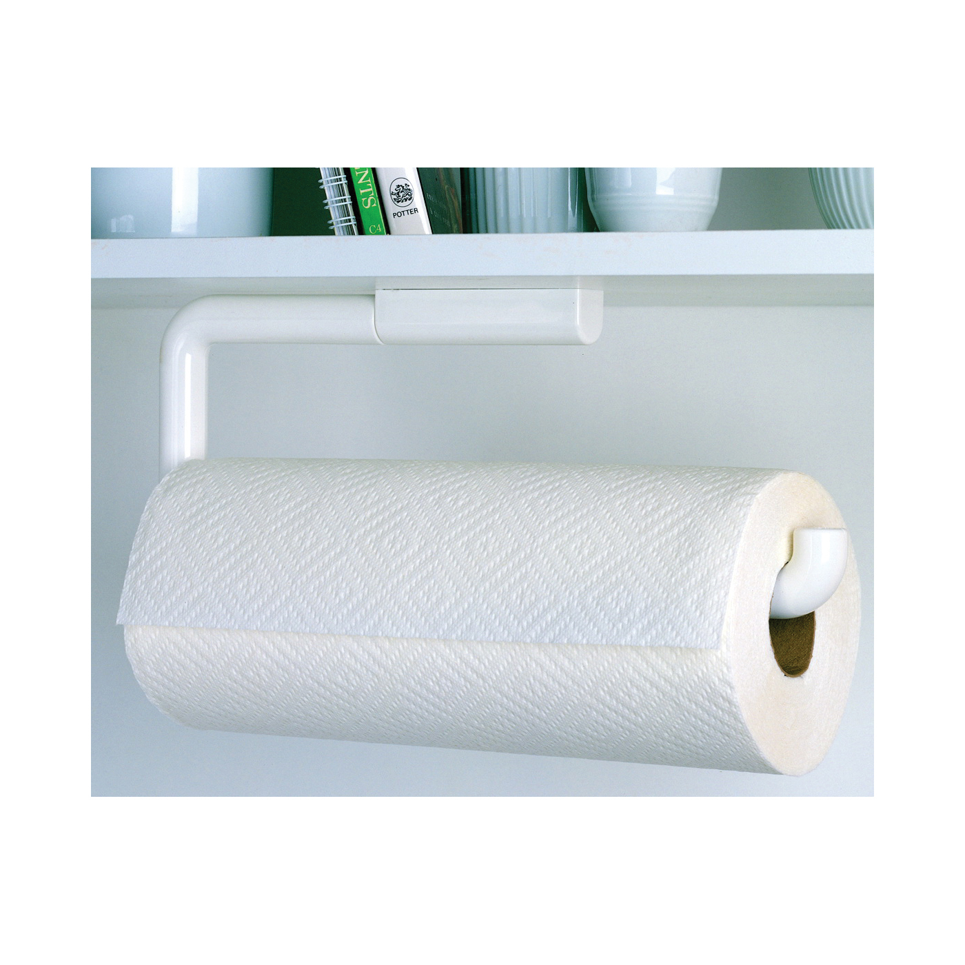 iDESIGN Basic 35001 Paper Towel Holder, 13 in OAW, Plastic, White - 1
