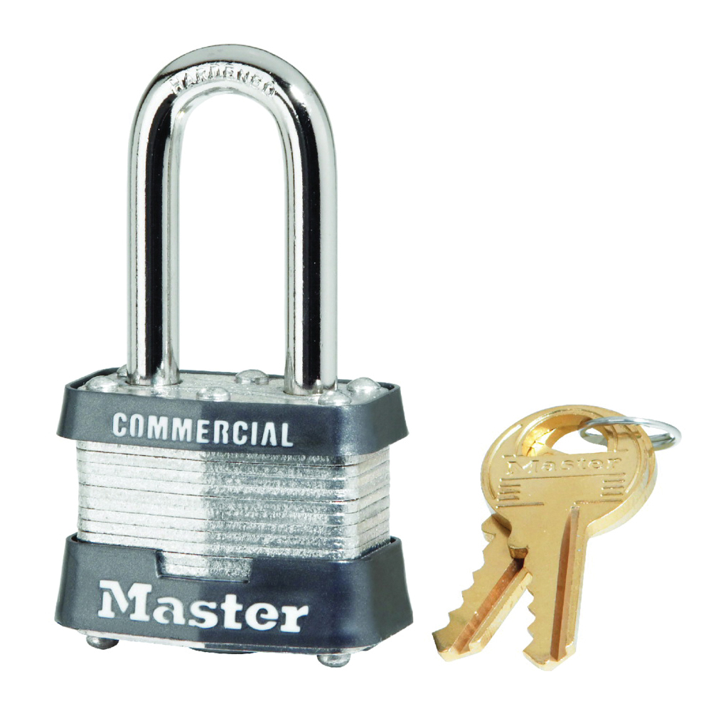 3KALF3210 Padlock, Keyed Alike Key, Open Shackle, 9/32 in Dia Shackle, 1-1/2 in H Shackle, Steel Shackle