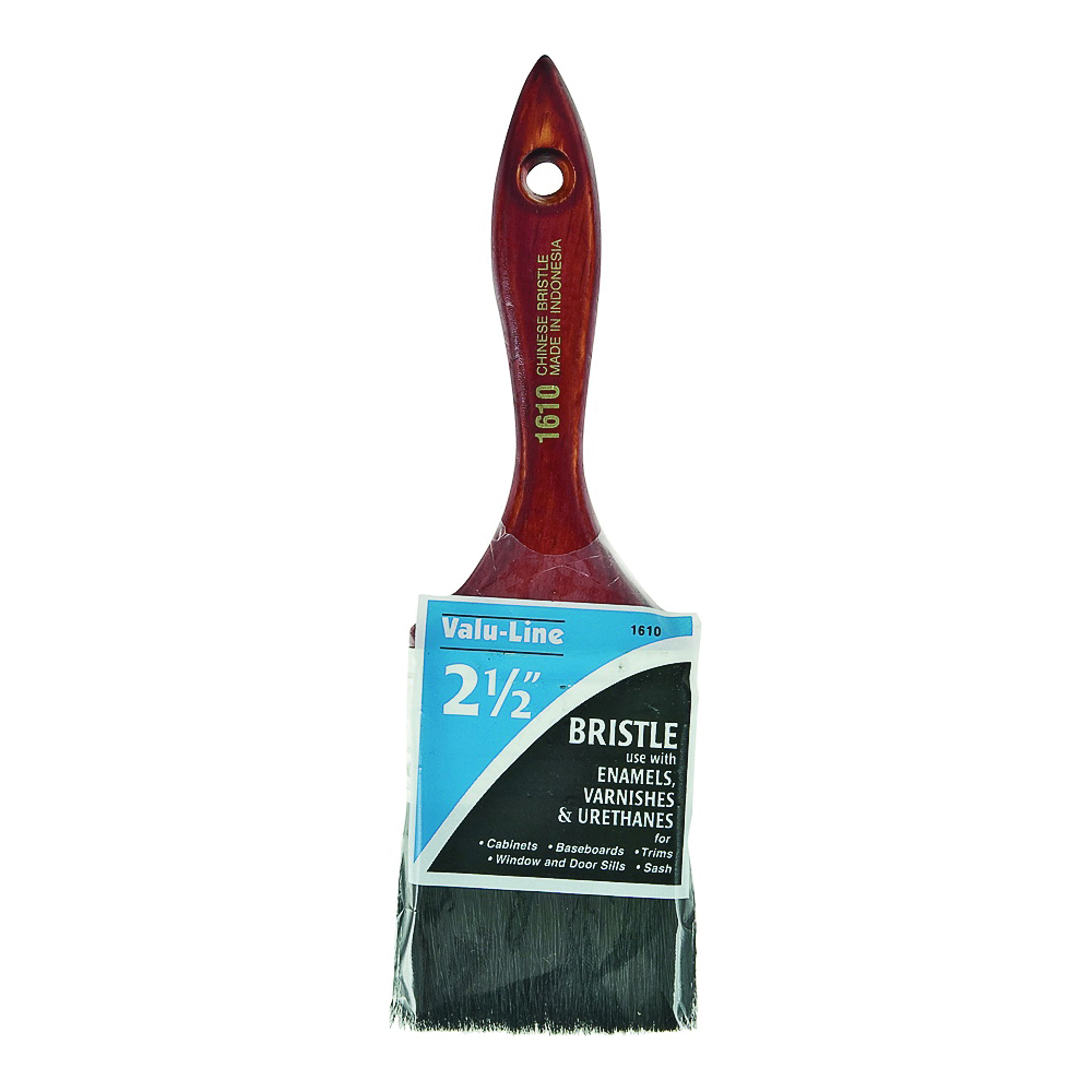 Linzer 1610-2.5 Varnish/Wall Brush, 2-1/2 in W, 2-1/4 in L Bristle, China Bristle, Varnish Handle