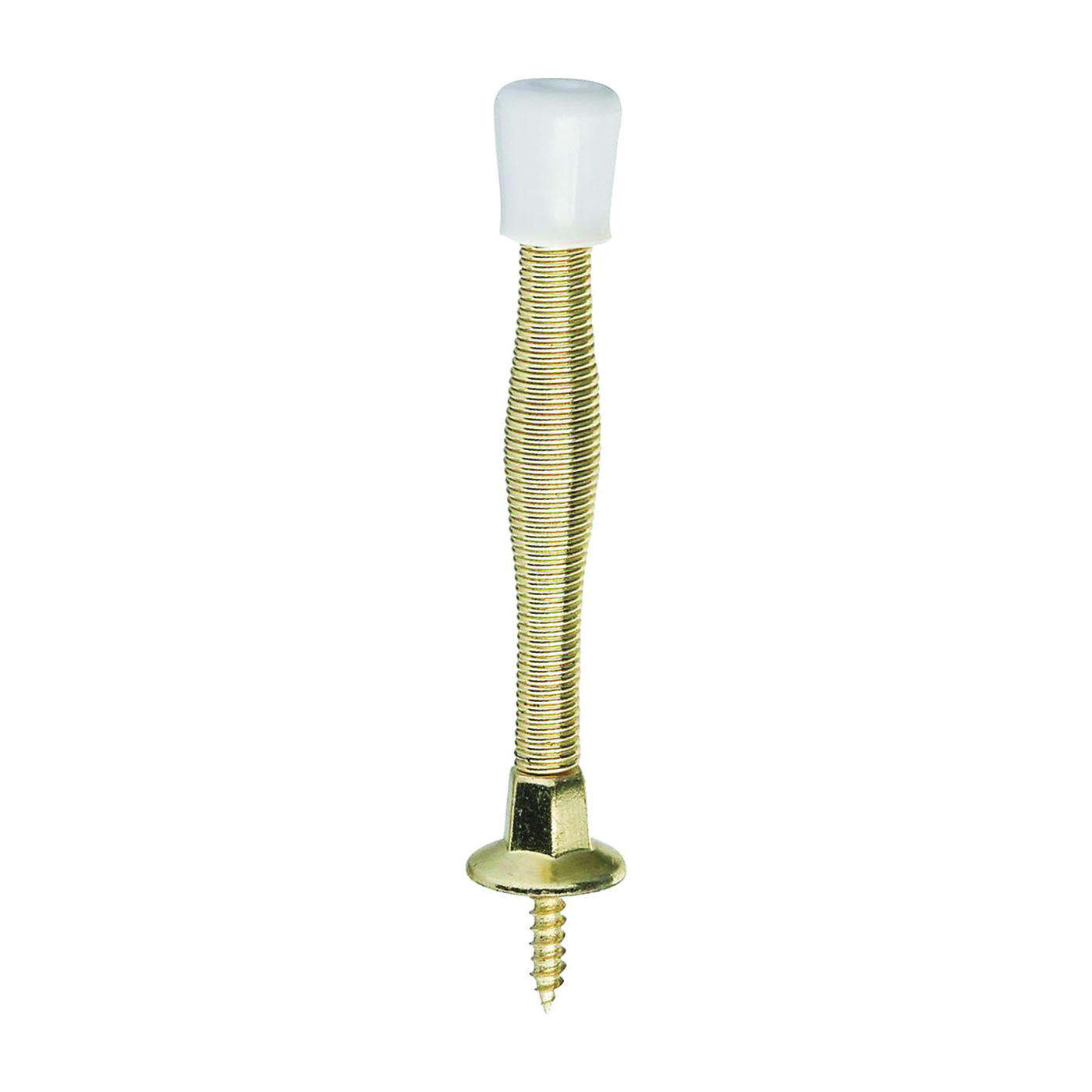 830111 Door Stop, 3 in Projection, Steel, Polished Brass