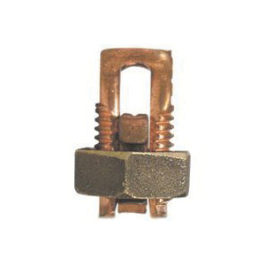 ESB1/0 Split Bolt Connector, #4 to 1/0 Wire, Silicone Bronze Alloy, Bronze