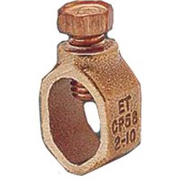 nVent ERICO CP58 Ground Clamp, Clamping Range: 1/2 to 5/8 in, #10 to 2 AWG Wire, Silicone Bronze - 1