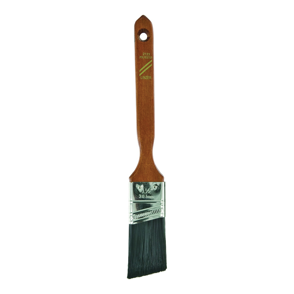 Linzer WC2123-1.5 Paint Brush, 1-1/2 in W, 2-1/4 in L Bristle, Polyester Bristle, Sash Handle
