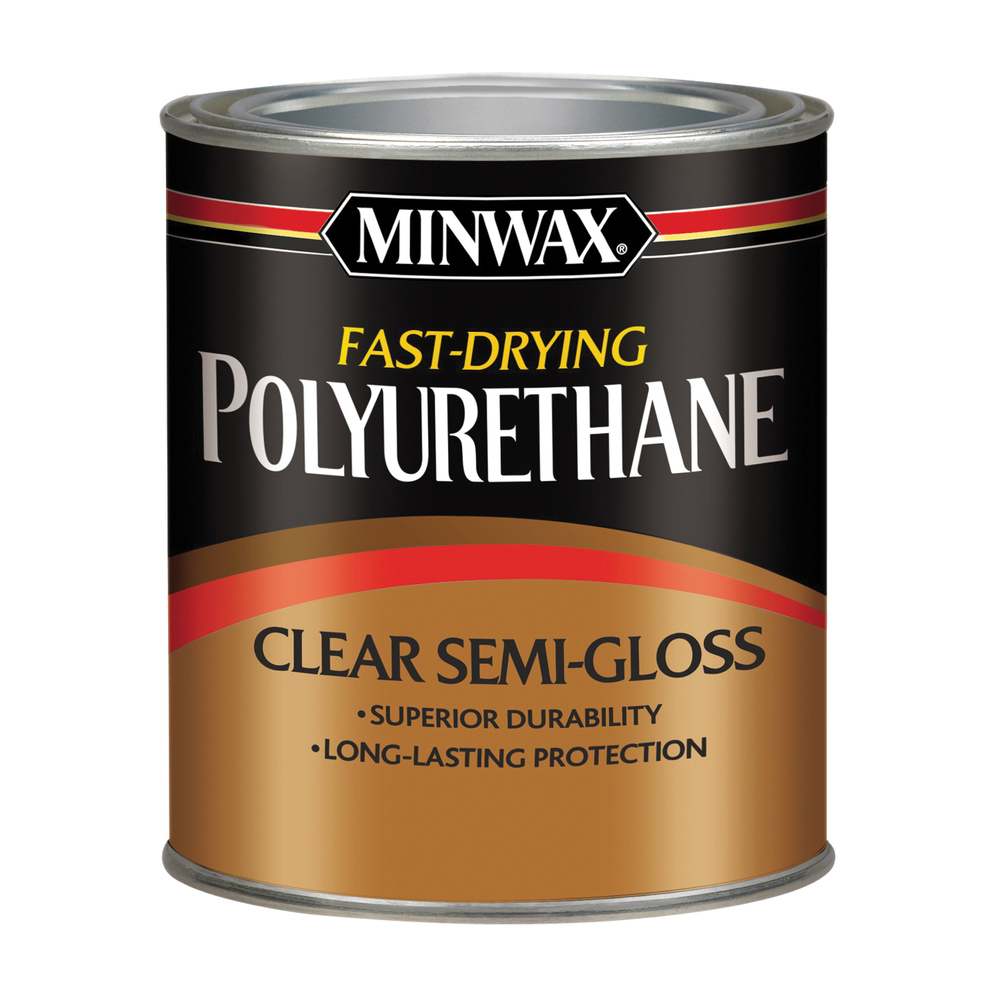 Minwax 63005444 Polyurethane, Semi-Gloss, Liquid, Clear, 1 qt, Can - 1