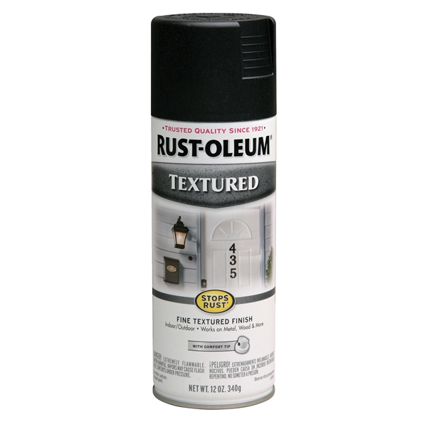 STOPS RUST 7220830 Textured Spray Black, Solvent-Like, Black, 12 oz, Aerosol Can