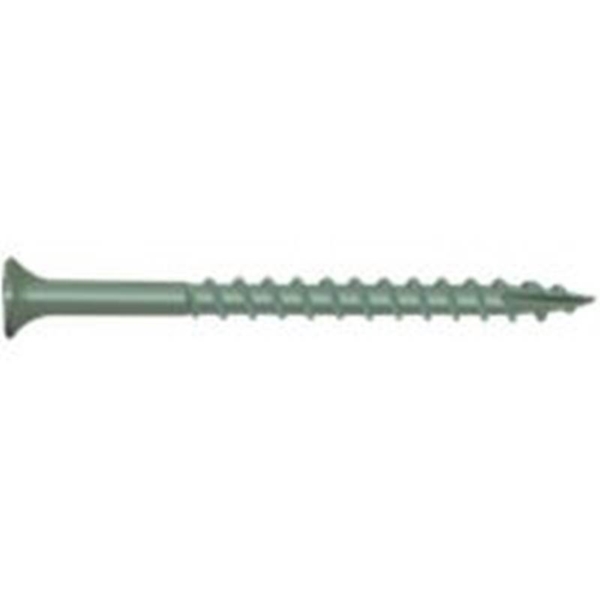 0341204 Deck Screw, #10 Thread, 4 in L, T25 Drive Size, Carbon Steel, Bugle Head, Star Drive, Type 17 Slash Point, Carbon , ProTech-Coated, 250/PK, Green