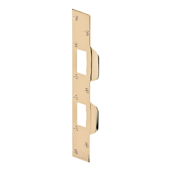 U 9427 Combination Door Strike Plate, 11 in L, 1-5/8 in W, Steel, Brass