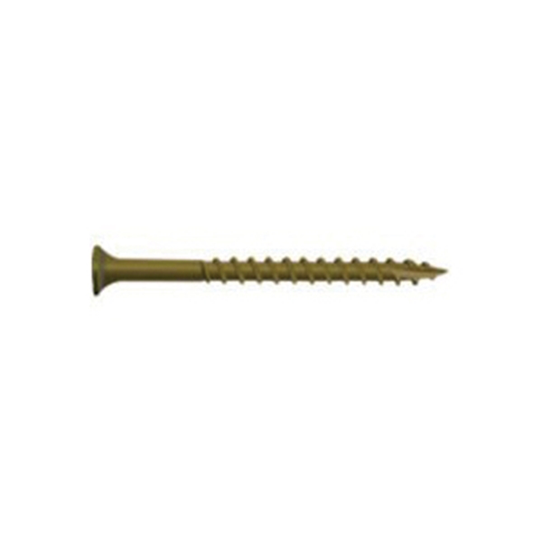 0356130 Deck Screw, #8 Thread, 2 in L, T20 Drive Size, Carbon Steel, Bugle Head, Star Drive, Type 17 Slash Point, Carbon , 100/PK, Tan
