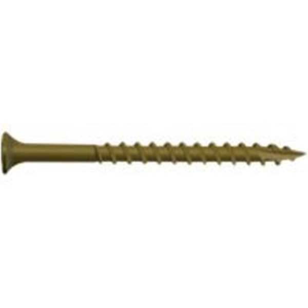 0356190 Deck Screw, #10 Thread, 3-1/2 in L, T25 Drive Size, Carbon Steel, Bugle Head, Star Drive, Type 17 Slash Point, Carbon , 50/PK, Tan